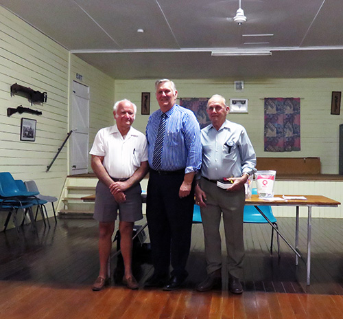L to R – Ted Malone MP, Assistant Minister for Emergency Volunteers; Sid Hoare, Peter Craig